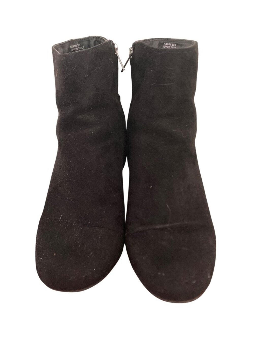 Rebel by Zigi Black Suede Block Heel Ankle Boots With Side Zippers - Size 9 - Picture 2 of 8